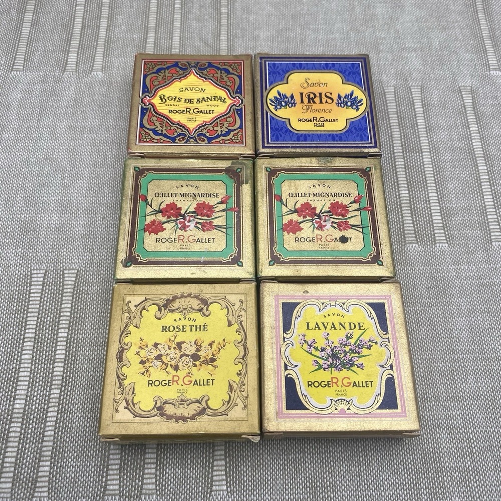 6pcs Roger & Gallet .4oz Soaps Mixed Lot Iris Lavender Tea Rose Sandalwood
